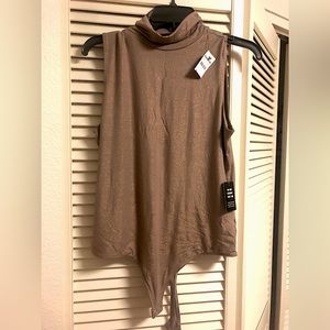 Express Metallic Mock Neck Sleeveless Thong Bodysuit - L - NWT